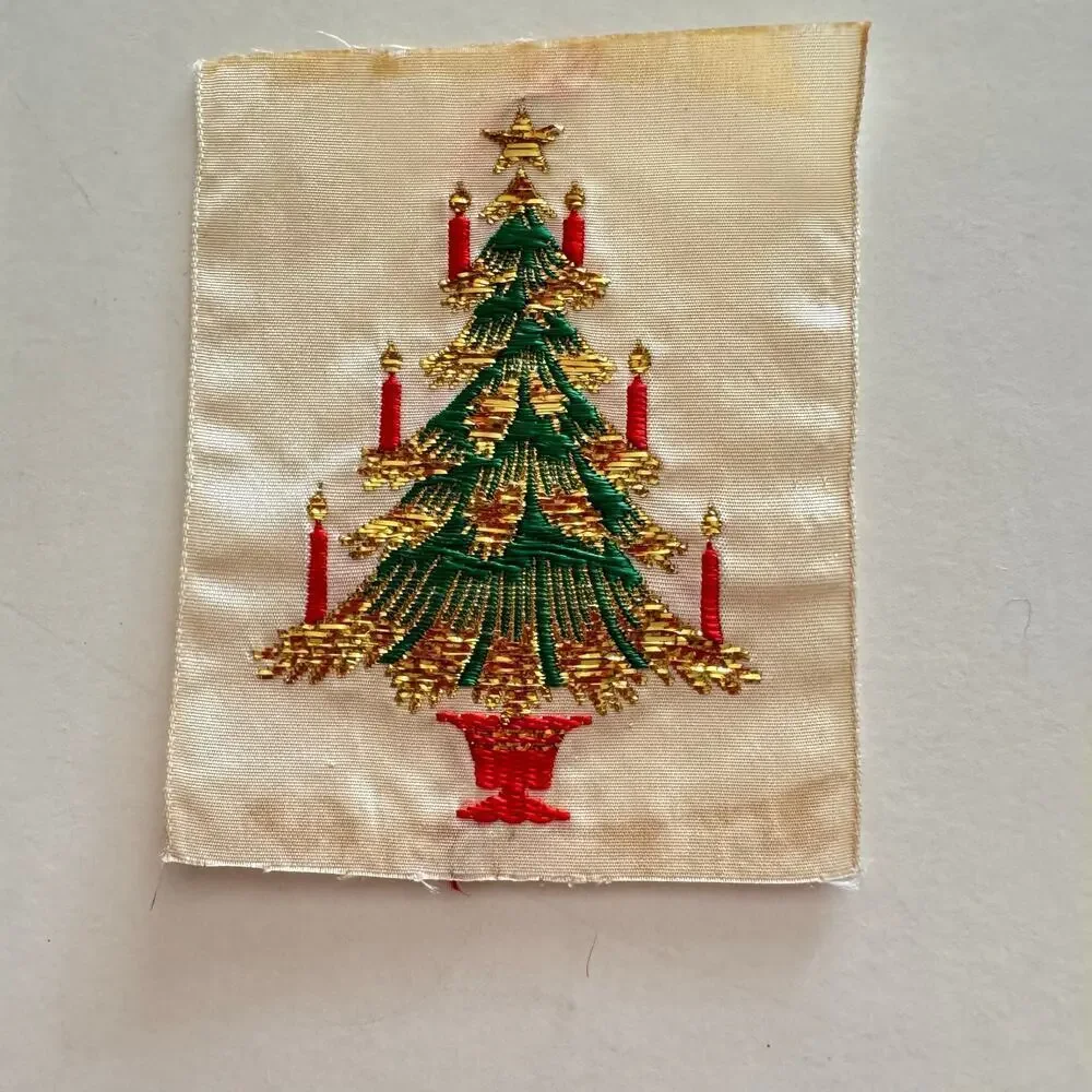 Set 3 Christmas Themed Miniature Warner Artex Silk Woven Jacquard Tapestries